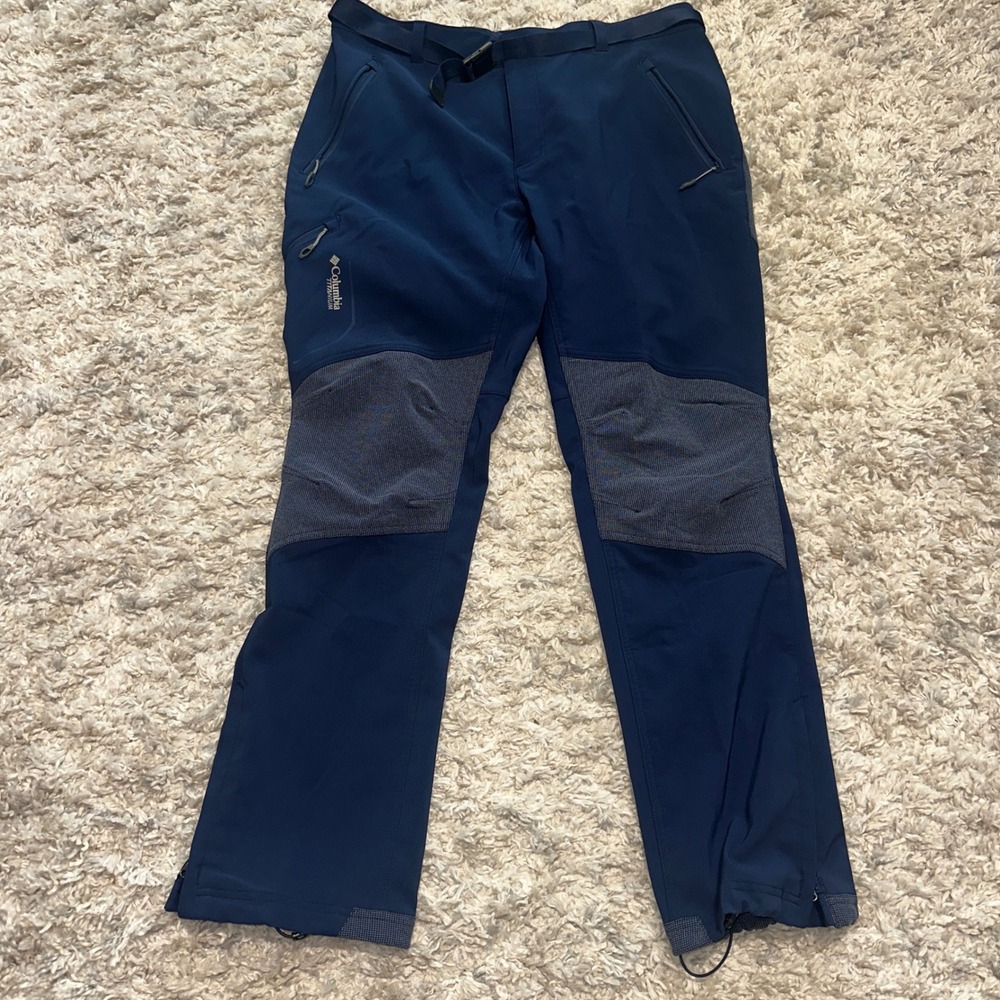 Columbia Titanium Omni-Heat Softshell Hiking Pants Navy Blue Women 38x32Trousers